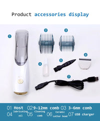 Portable Pet Vacuum hair Clipper 3 Speed Switch Rechargeable Dog hair Remover Grooming for Dog hairs and Cat Electric push shear
