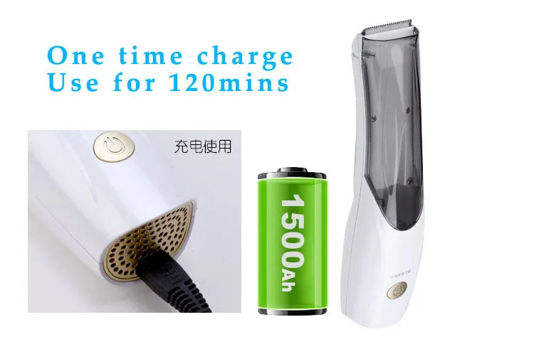 Portable Pet Vacuum hair Clipper 3 Speed Switch Rechargeable Dog hair Remover Grooming for Dog hairs and Cat Electric push shear